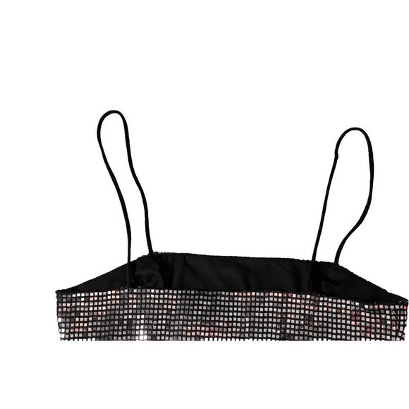 Princess Polly Women's Size US4 Black Silver Nemara Bandeau Top Sequin Tank NWT - Picture 5 of 6